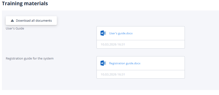 System operation manuals