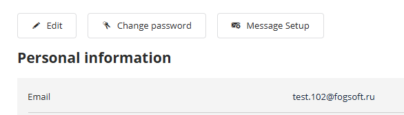 ереход к редактированию личных данных пользователя