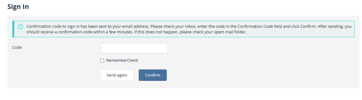 Two-factor authentication login confirmation