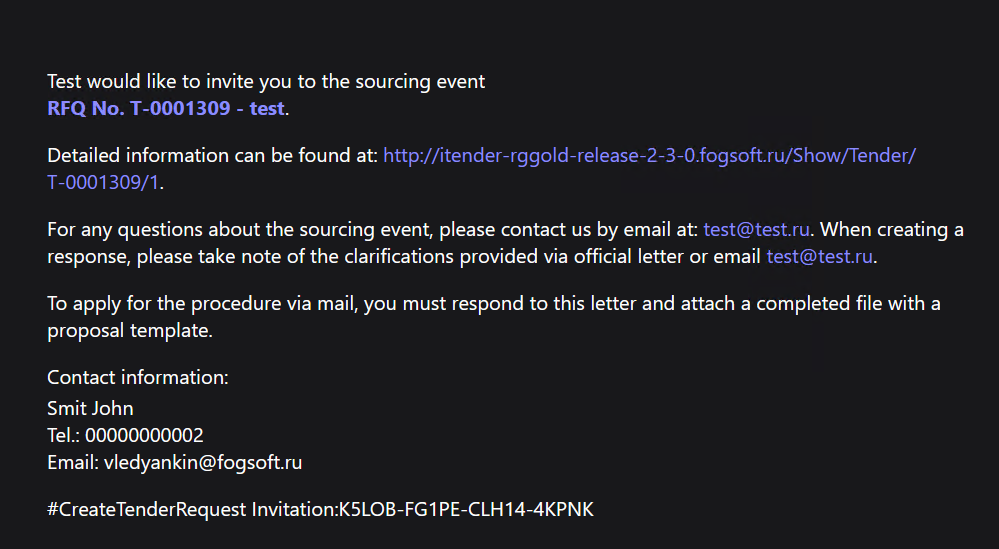 Invitation to Participate with Special Tag