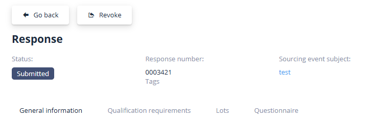 Status of submitted participation application