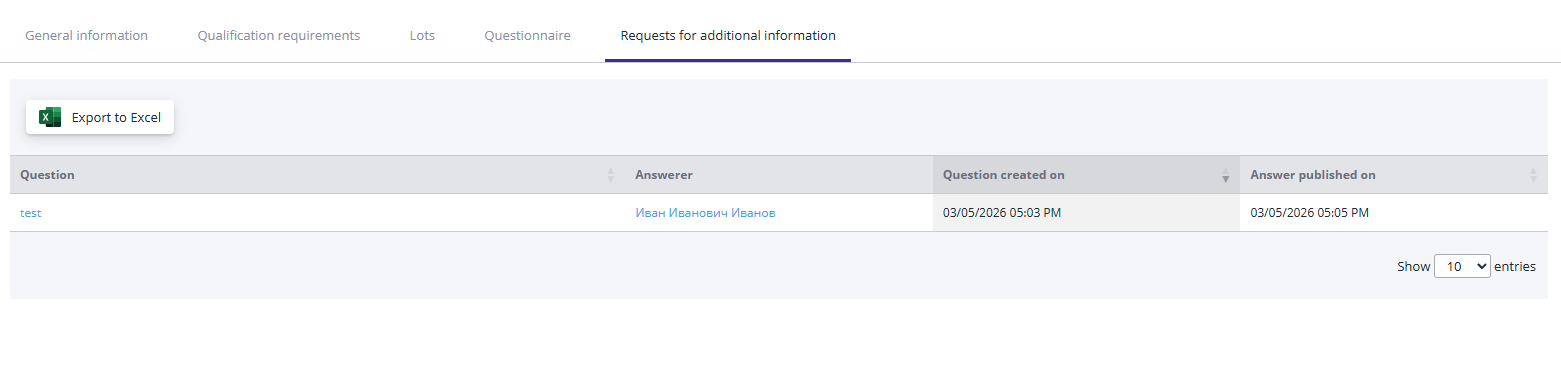 Additional information requests