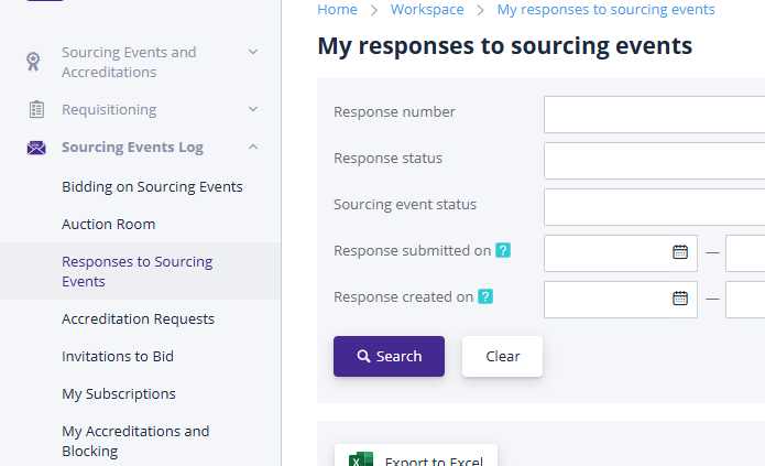 Participation Applications log