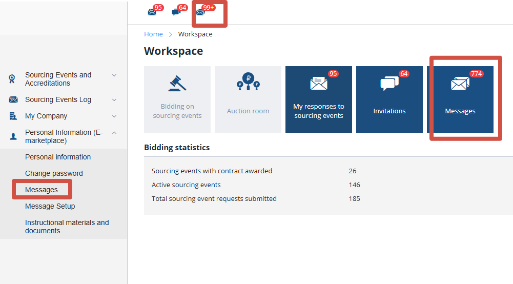Navigate to Incoming Messages