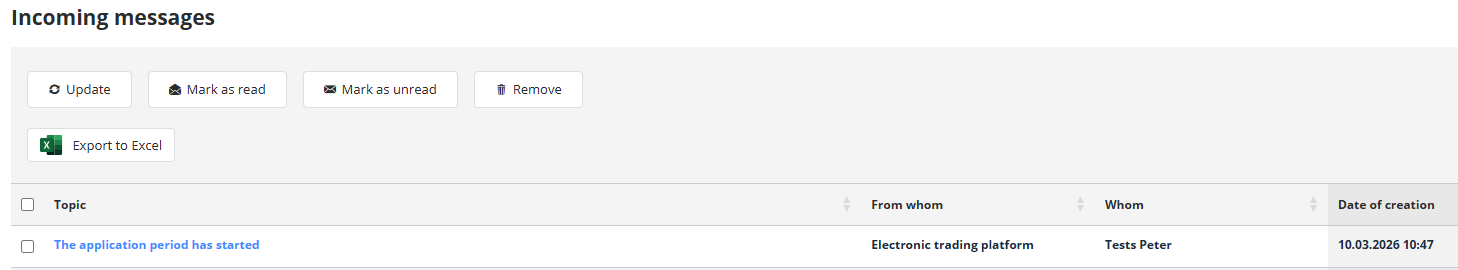 Viewing Incoming Messages