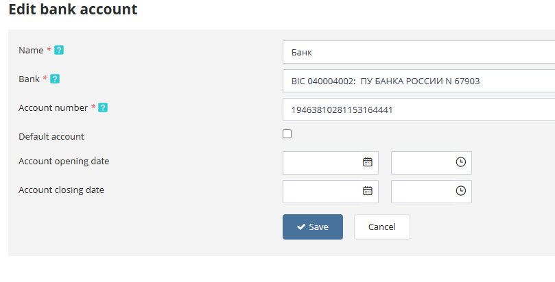 Editing account information