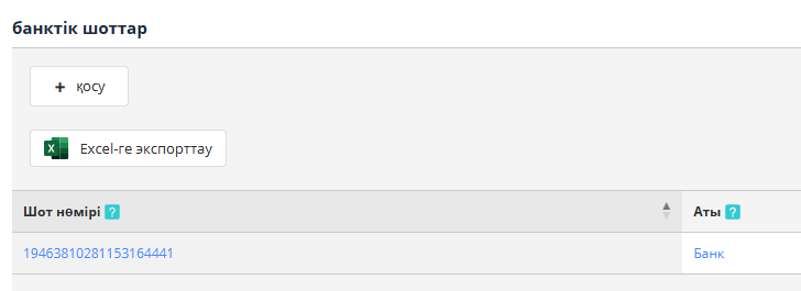 Ұйым шоттары тізімі